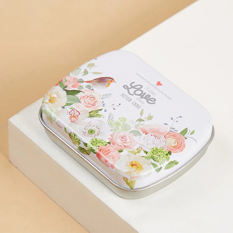 Mini Rectangular Metal Hinged Tin Box – Small Storage Container