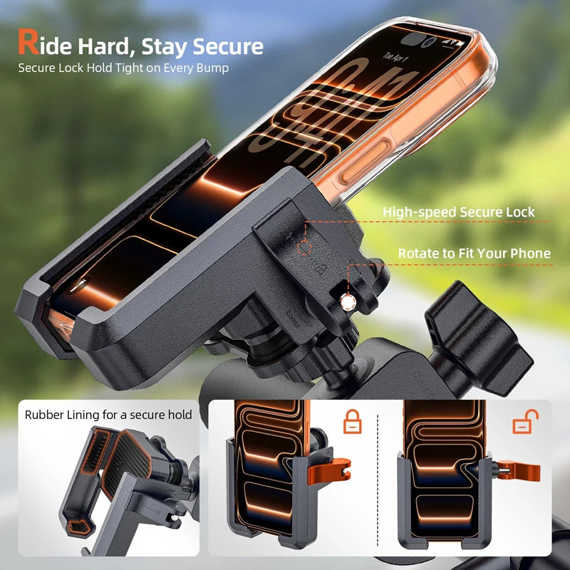 New Anti-Vibration Bicycle Phone Holder 360 Rotating Shock Absorber Quick Release Phone Mount For Electric Bike Motorcycle Zpaxo