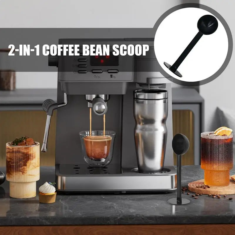 Coffee Scoop and Tamper Espresso Tamper Coffee Measuring Spoon 2-in-1 Espresso Coffee Bean Spoon Tamping Scoop for Home Zpaxo