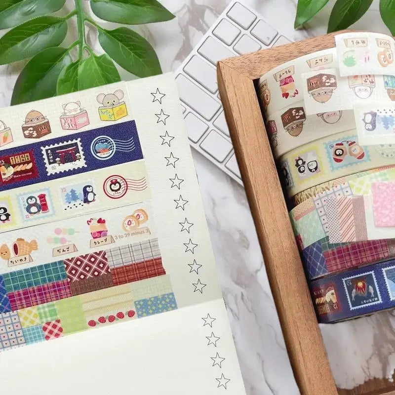 Japanese Cartoon Washi Tape Sticke INS Aesthetic Paper DIY Handbook Zpaxo