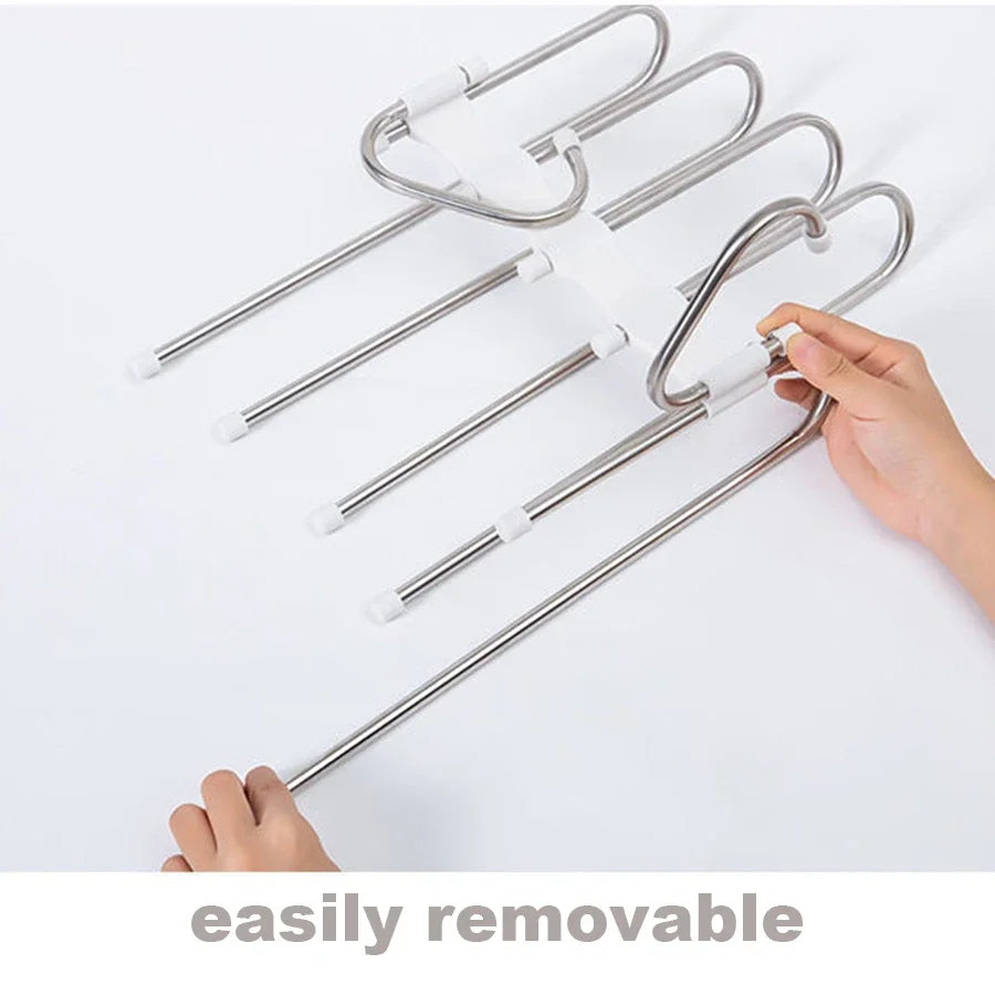 Stainless Steel Retractable Trouser Rack Folding Multi-functional