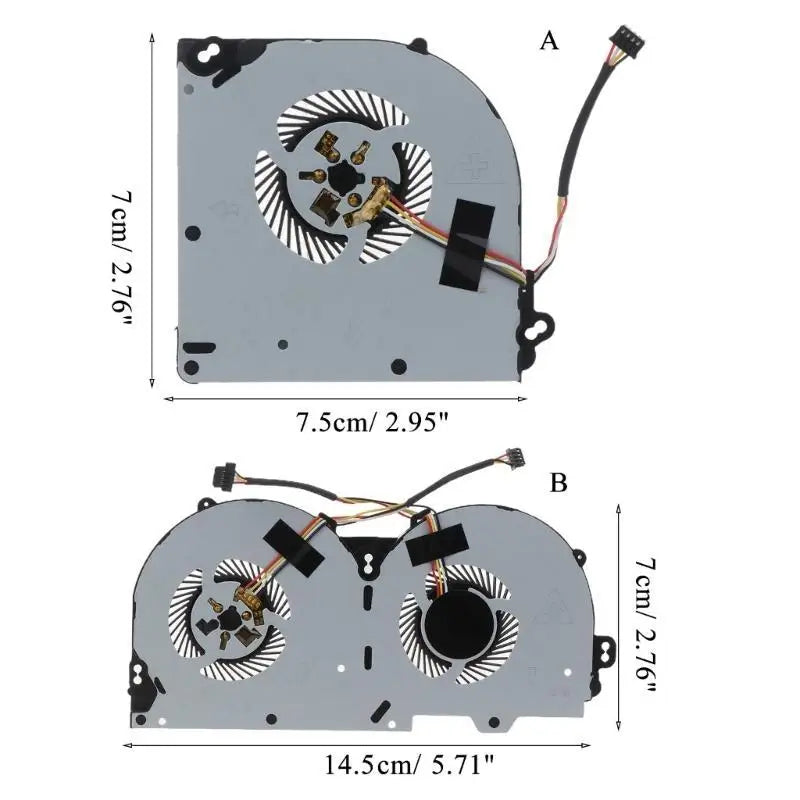 652F CPU GPU Cooling Fan for Clevo P950 P950HR P950ER T97 T96E T800 4 Wire Laptop Cooler Radiator Notebook Cooling Fan Zpaxo