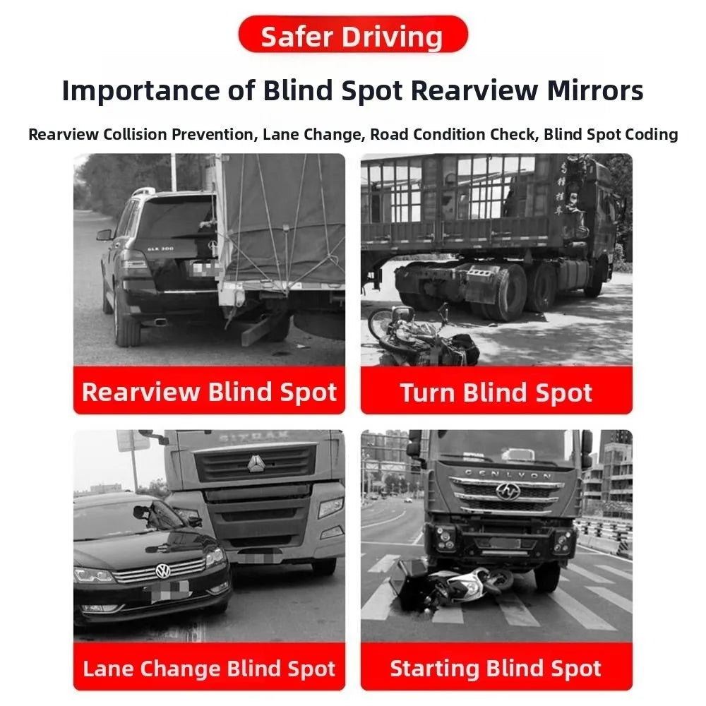 HD Glass Truck Side View Mirror 360 Degree Adjustable 9 12 Reversing Zpaxo