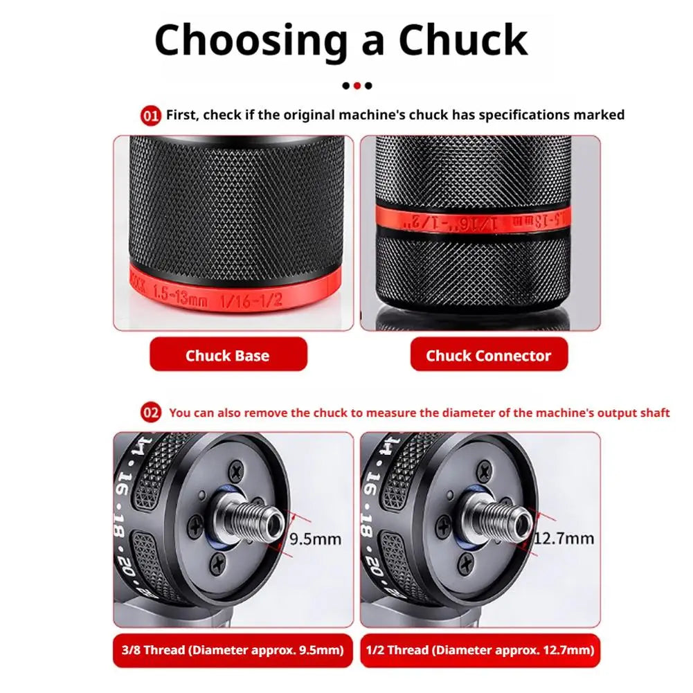 Keyless Ratchet Self-Locking Drill Chuck – 3-Jaw High Grip Keyless Drill Chuck Zpaxo