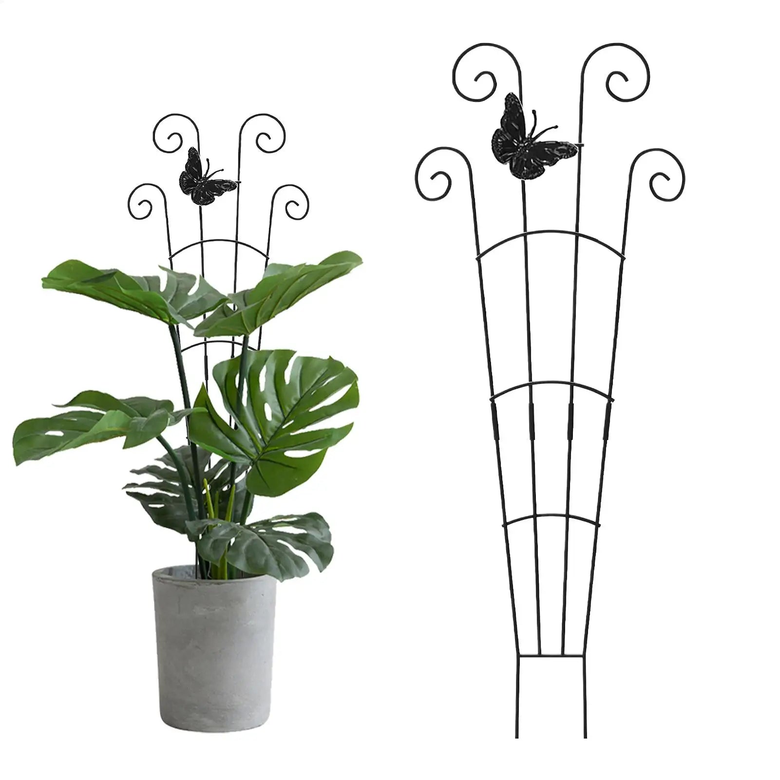 Climbing Plant Trellis – 76cm Iron Vine & Flower Support Stake Plant Trellis Support Zpaxo