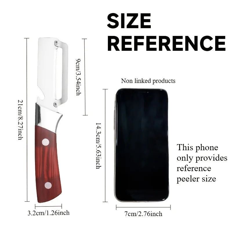 2pcs Stainless Steel Multifunctional Vegetable Peeler And Bottle Opener - Labor-Saving And Convenient Kitchen Tool, Suitable Zpaxo