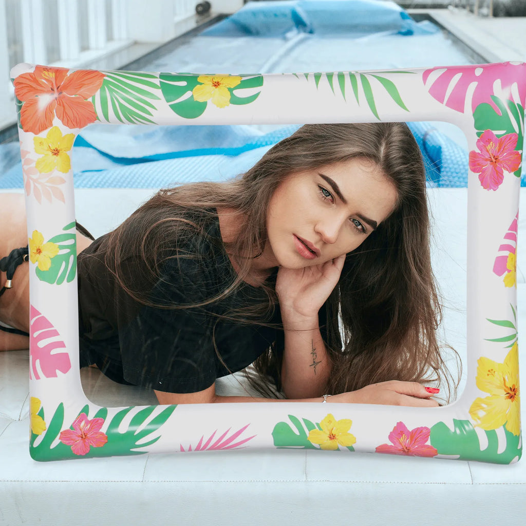 Large Inflatable Photo Frame for Hawaii Party Birthday Beach Festival Summer Fun Photo Taking Prop Decorative Selfie Picture Zpaxo