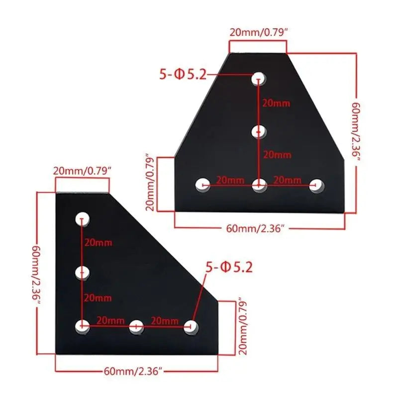652F T/L Joint Board Plate 5 Holes Corner Bracket Connection Strip for 2020 Zpaxo