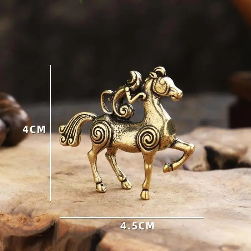 ▶1Pcs Horse Figurines 2026 Year Of Horse Brass Feng Shui Miniatures Bless Your Career With Success Home Office Desktop Decoratio Zpaxo onesize