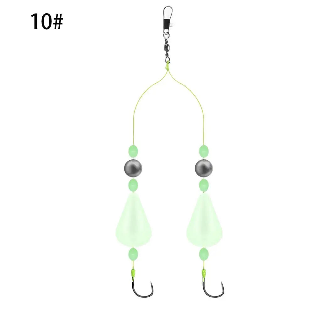 Double Hook Carp Hair Rigs – Glow Night Float | Ready Made Carp Fishing Rig Zpaxo 10 size