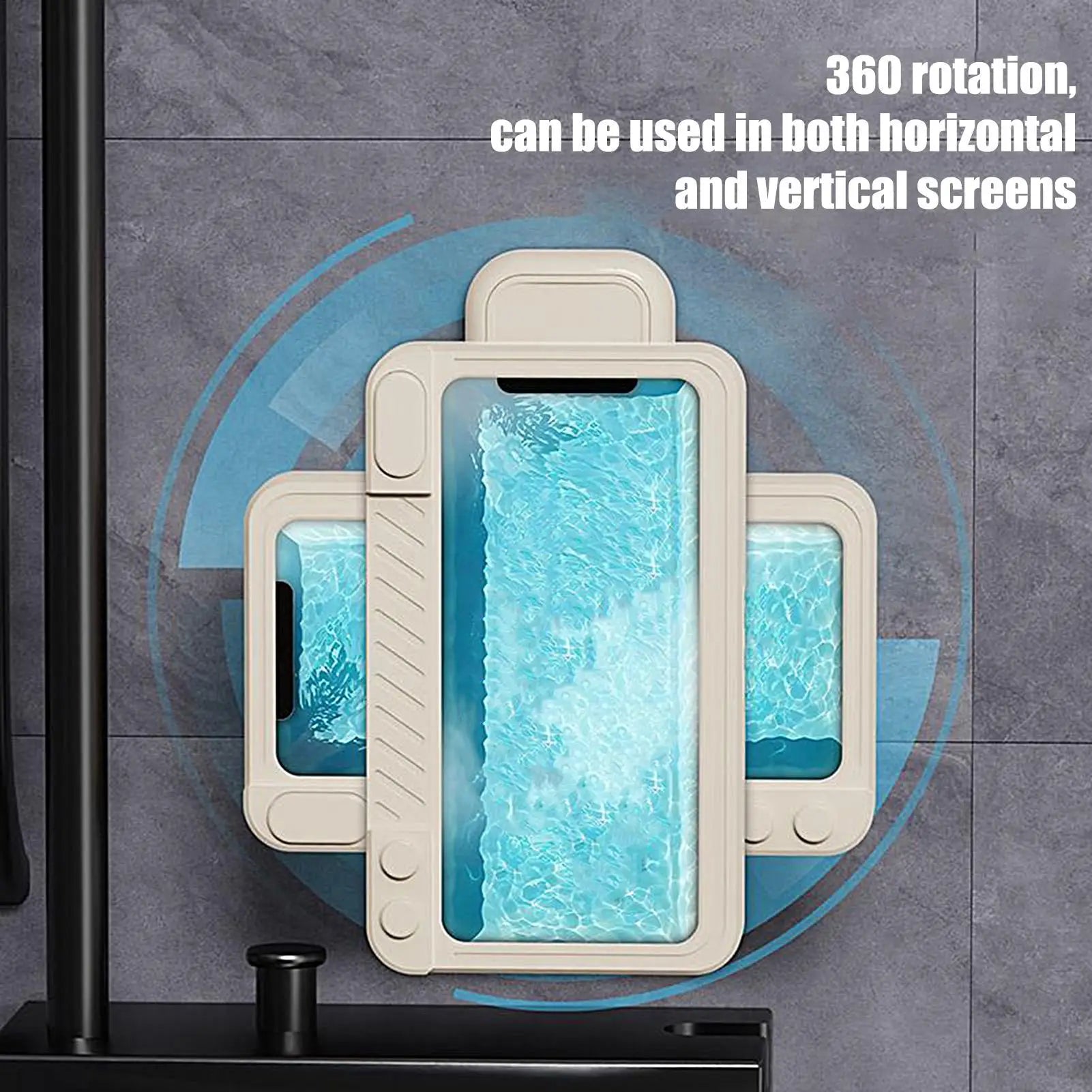 Shower Phone Holder Waterproof 360 Rotation Suction Speaker Wall