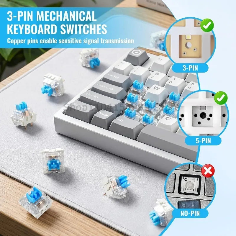 20-100 PCS Keyboard Switch Keyboard Clicker Key Replacement 3 Pin Tactile Switch Keyboard Replacement Accessories & Clip Zpaxo
