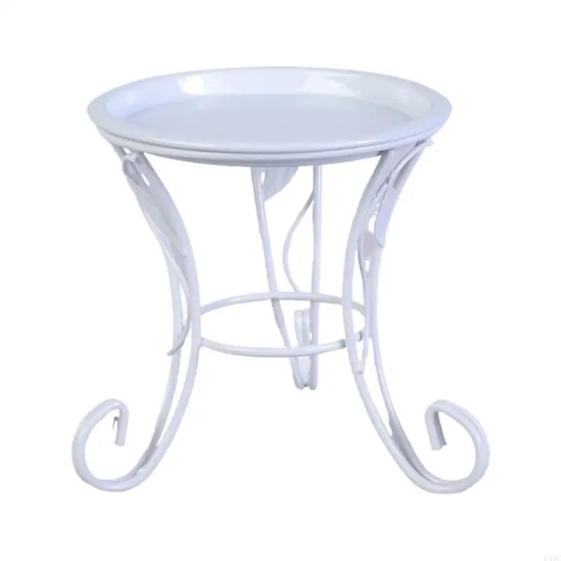 Practical Metal Flower Rack Small Plant Display Shelf Flowerpot Stand Zpaxo White CN