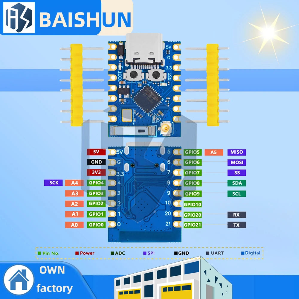 ESP32-C3 PRO MINI development board onboard ESP32-C3FH4 chip module WiFi Bluetooth development board Zpaxo