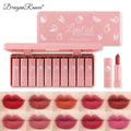 Ten-Piece Lipstick Set, Matte, Long-Lasting, Fade-Resistant Lip Balm, Matte Finish, Brightening, Commuter-Friendly, Nude Color, Gentle and Elegant Lipstick Zpaxo Xindr11