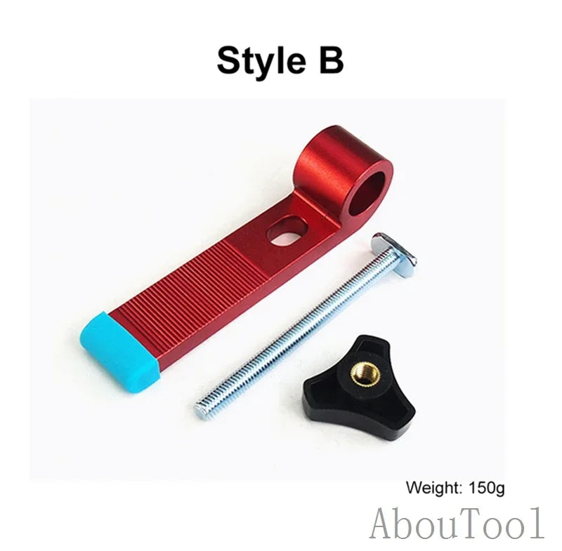 T Track Aluminum Alloy Wood Clamp Rail Slide Slot Stopper M8 Screw Positioning Limiter Miter Clip Fixed Clamp Woodworking Tools Zpaxo Style B set