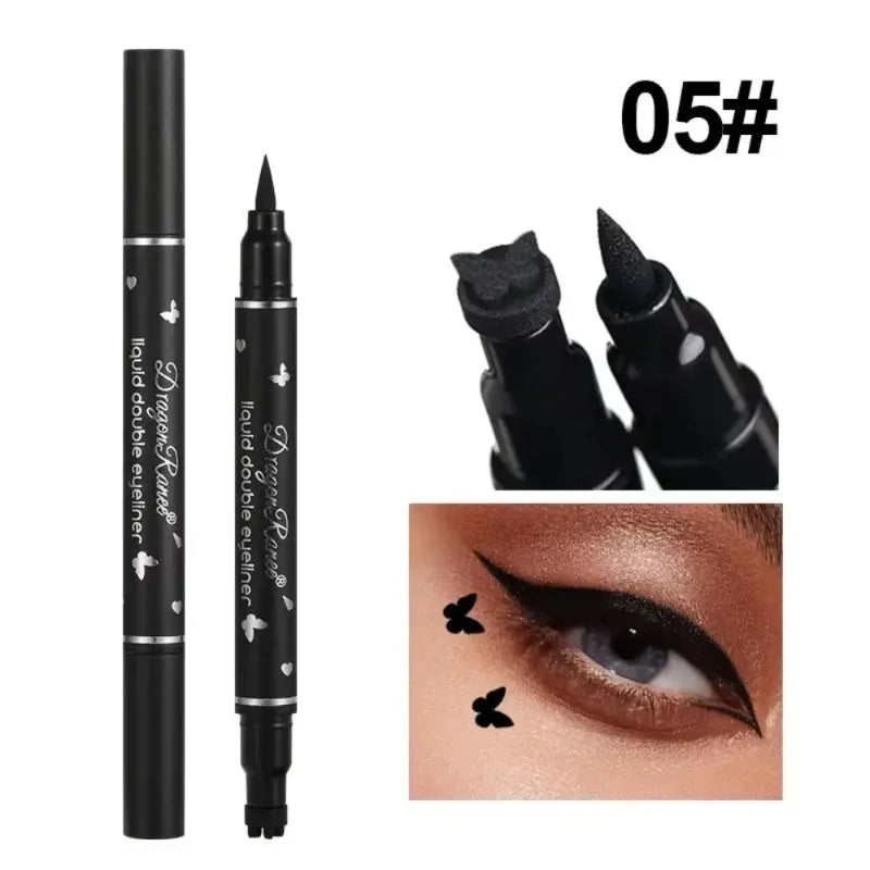 1 Black Eyeliner Stamp Waterproof Sweat-proof Dual-ended Liquid Quick Zpaxo A-05