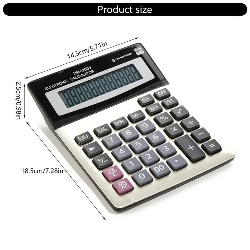 652F Large Screen Digital Calculator 12 Digit Display Office School Zpaxo