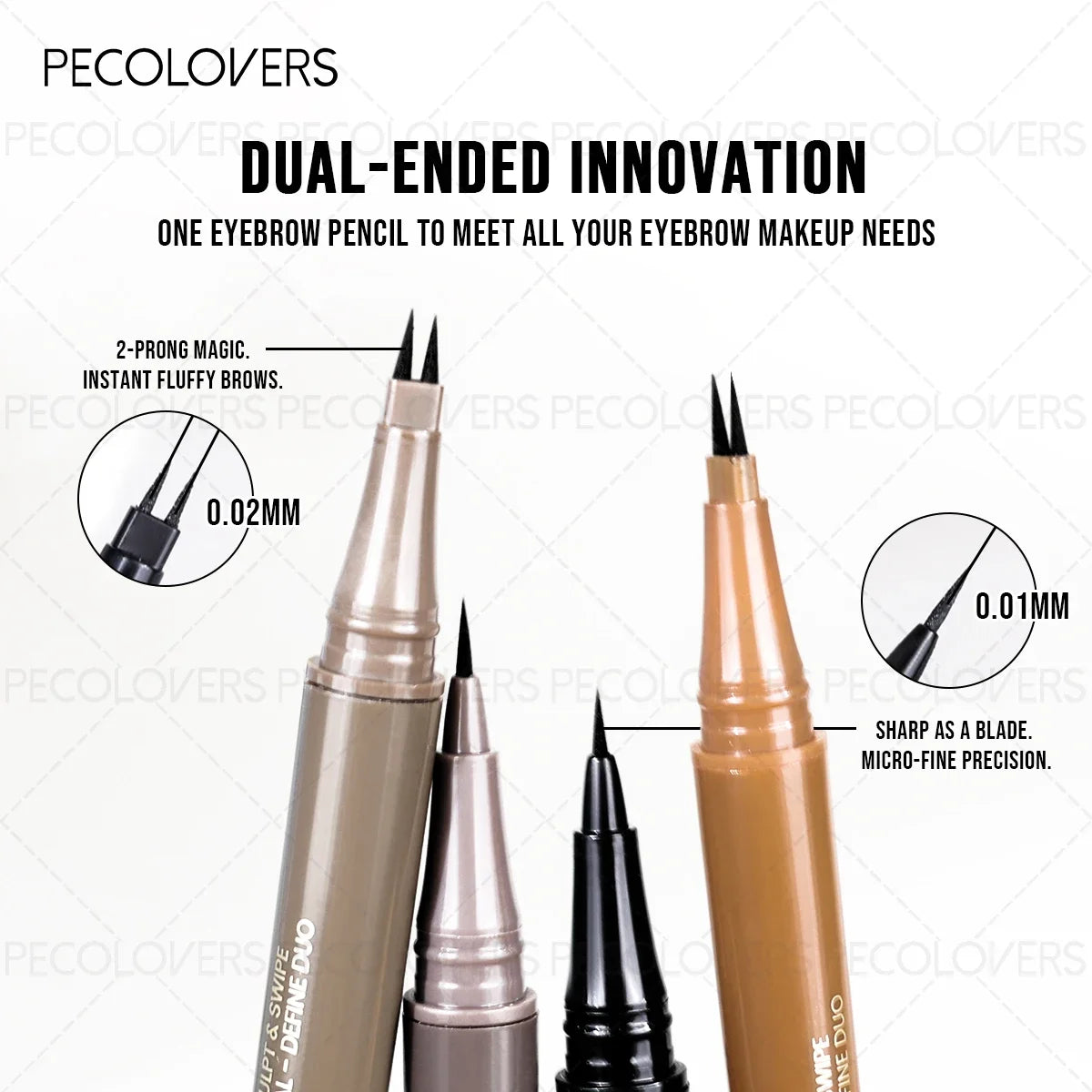 1PC Double-Ended Waterproof Eyebrow Pencil - Non-Fading, Precise Application for Long-Lasting Brow Makeup Zpaxo