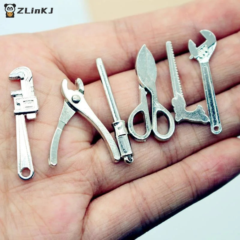 ▶6/8Pcs 1:12 Dollhouse Mini Alloy Adjustable Wrench Pliers Tools Set Miniature Repair Model Scene Props Doll House Decor Toy Zpaxo