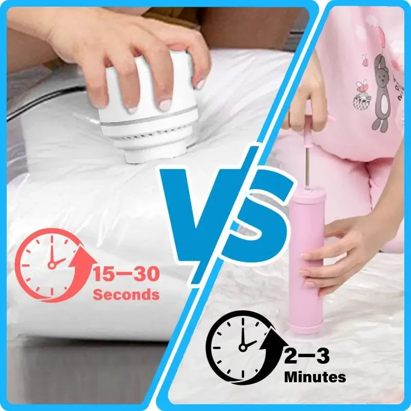 7Sizes Reusable Vacuum Bags or Electric/Hand Pump Vacuum Compression Sealer Bag Mini Vacuum Sealer Machine for Clothes Organizer Zpaxo