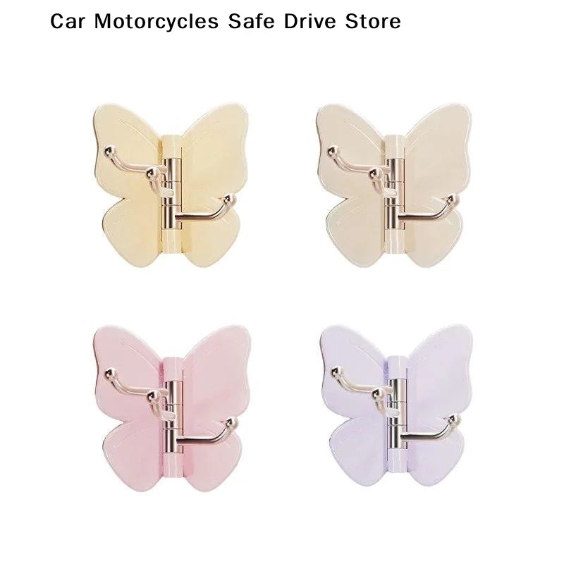 MCute Butterfly Shaped Adhesive Wall Hooks 3 Rotatable No Drilling