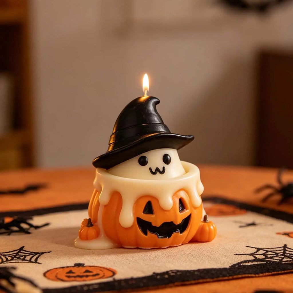 Halloween Candle Molds Silicone Reusable Ghost Pumpkin Cute DIY Easy