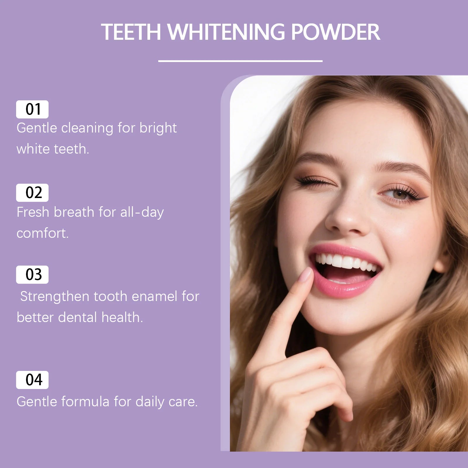 Purple Teeth Whitening Powder – Stain Removal & Odor Control Tooth Whitening Powder Zpaxo
