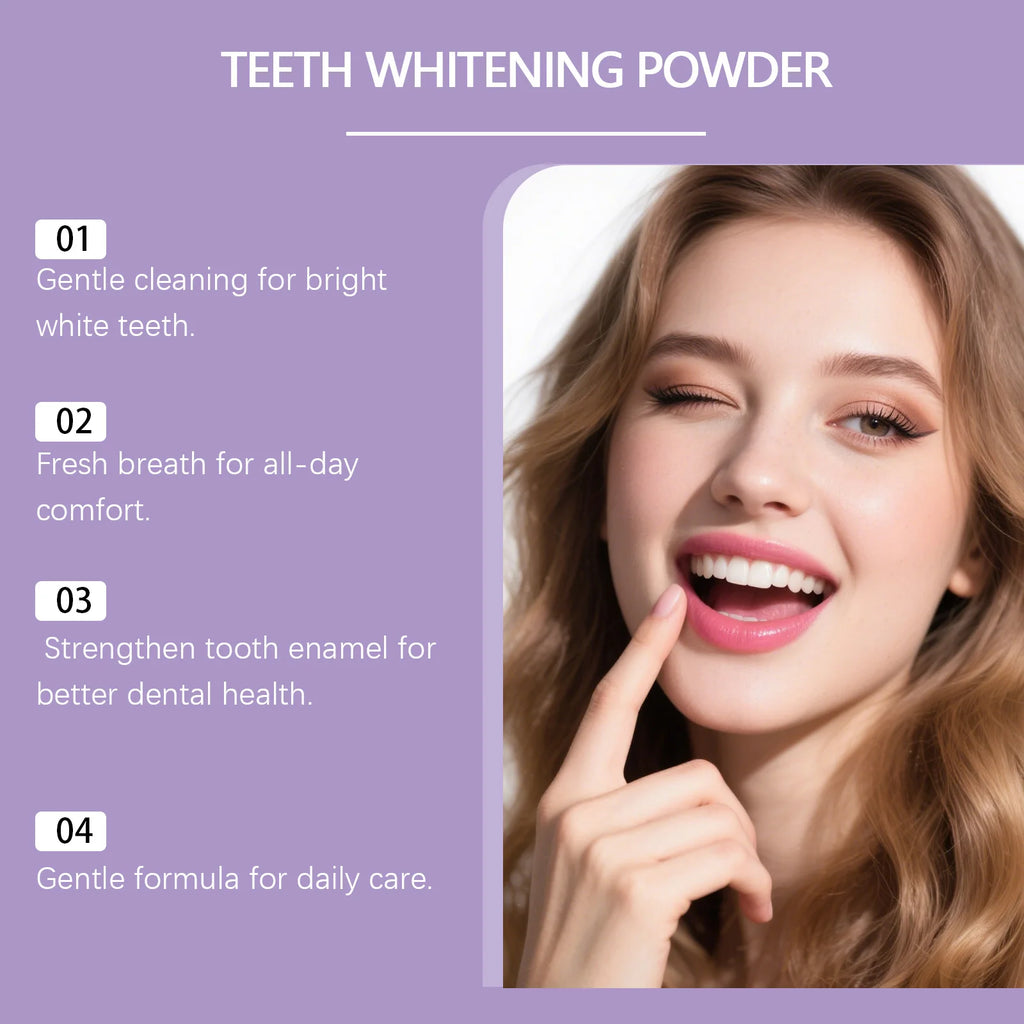 Gentle Formula Purple Cleaning Tooth Powder - Fine Texture, Cares for Teeth, Removes Stains & Odors, Enhances Teeth Whiteness Zpaxo