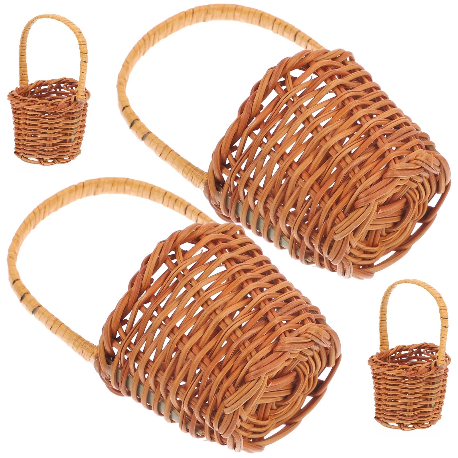 Mini Rattan Basket Small Exquisite Rustic Woven Flower Arrangement