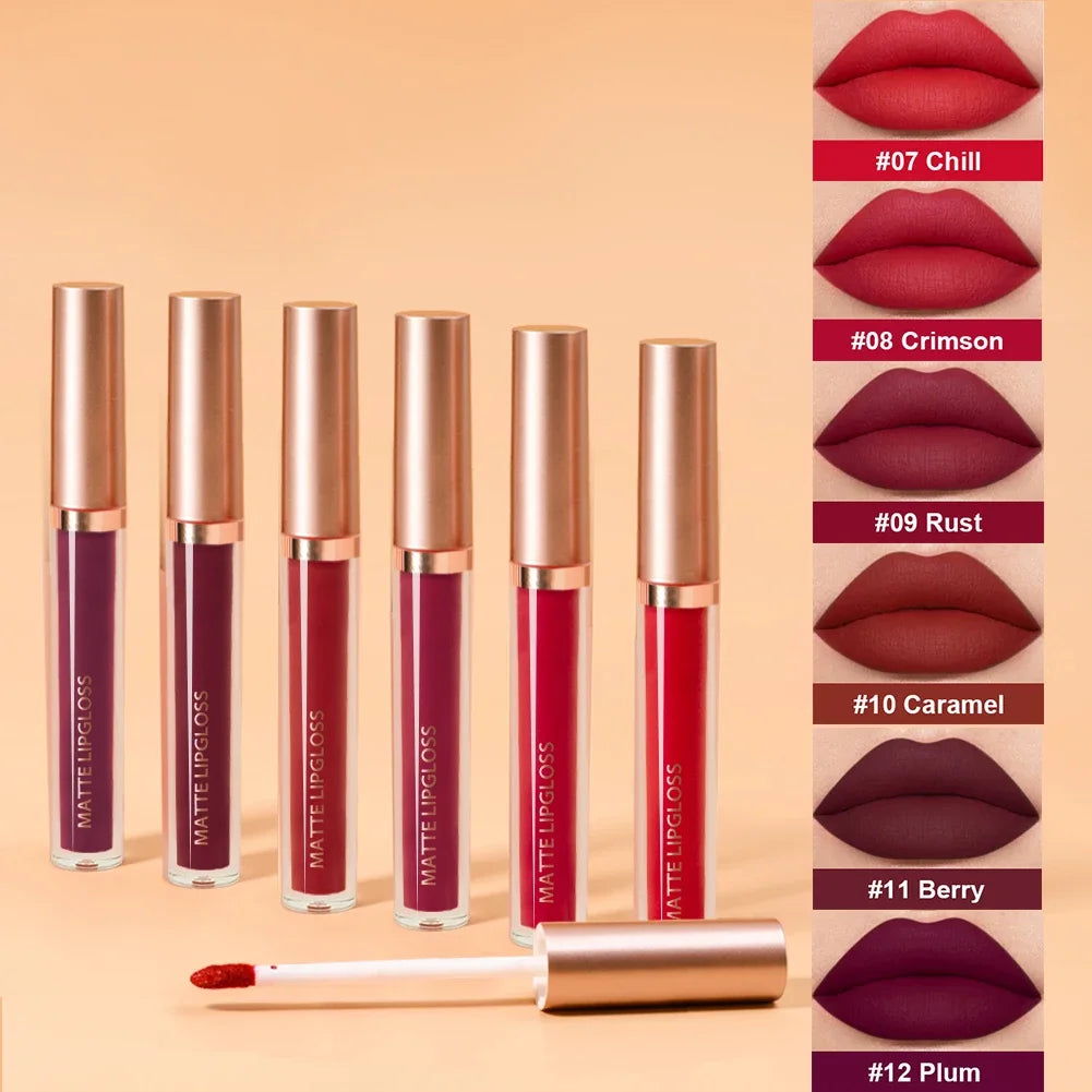Matte Lip Gloss AB Two Sets Not Stained Cup Mouth Red Moisturizing Zpaxo B-6PCS