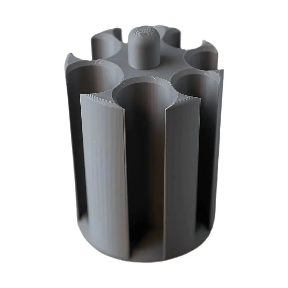 7 Slots Cylindrical Coin Holder 3D Printed Space Saving Car Coin Organizer Easy To Clean Universal Coin Storage Box Zpaxo Grey