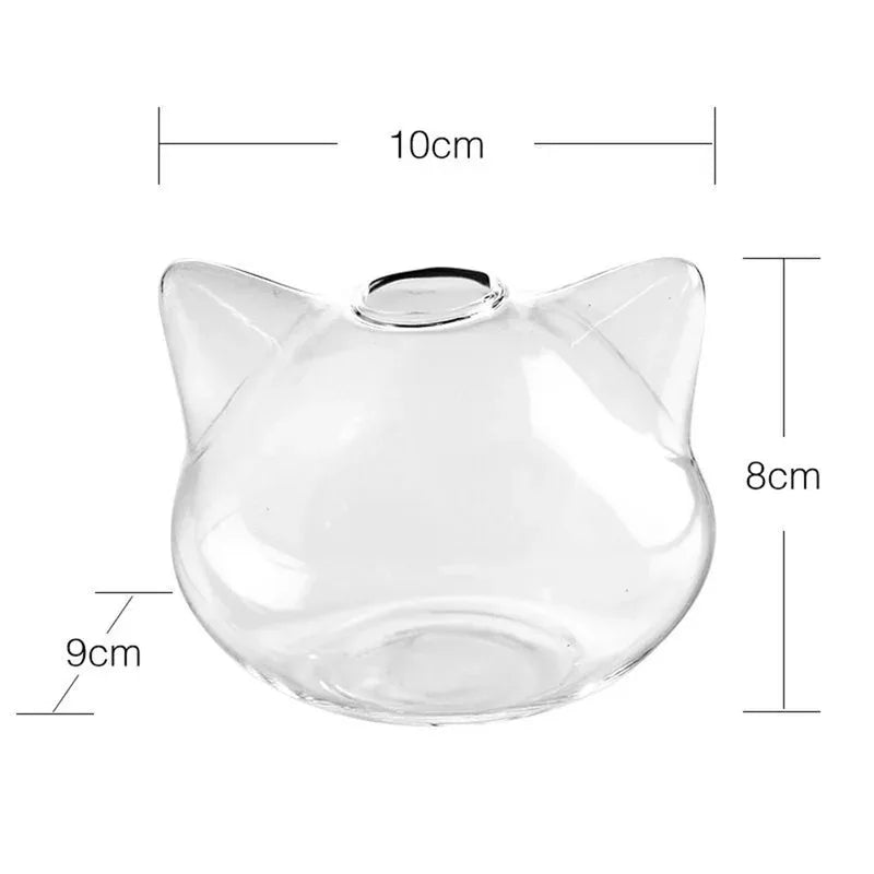 Glass Vase Hydroponic Flower Cat-shaped Miniature Landscape Plant
