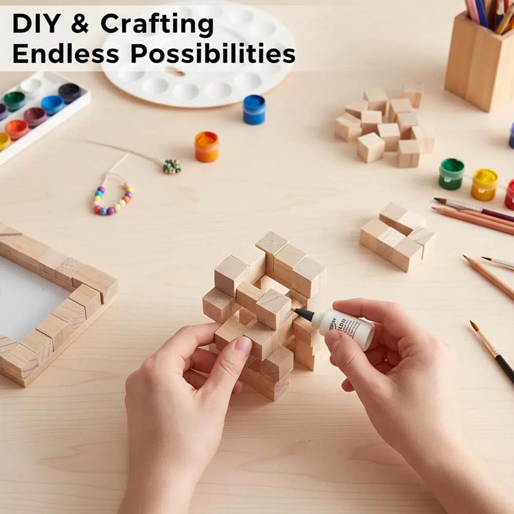 50/100pcs 1cm Wooden Blocks for Crafts, Unfinished Wood Cubes,Small Wood Square Blocks, Wooden Cubes for Arts and Crafts Zpaxo