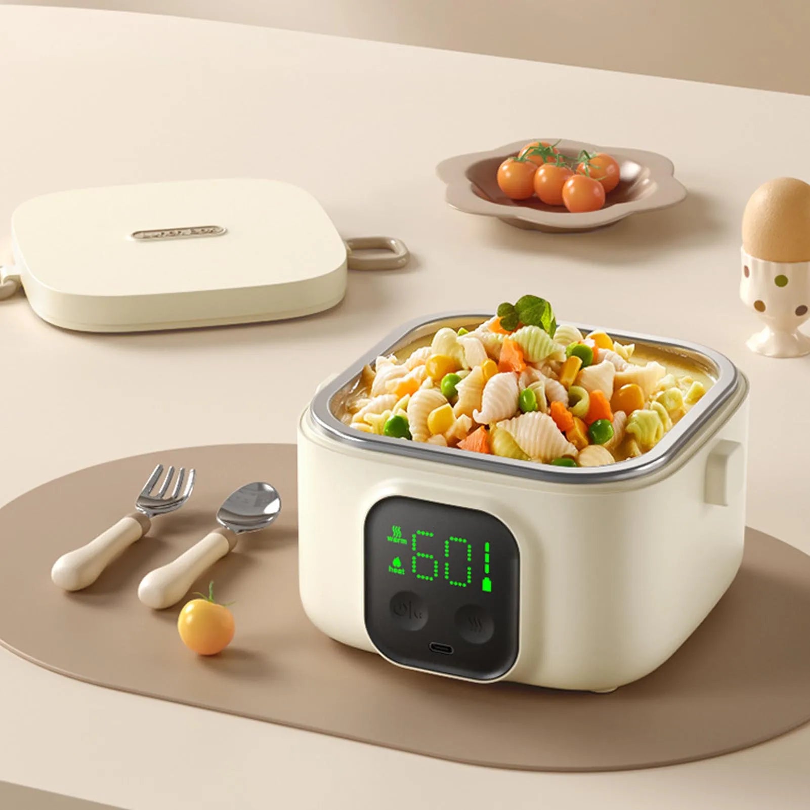 Electric Lunch Box Food Warmer Portable Insulation Mode Rechargeable