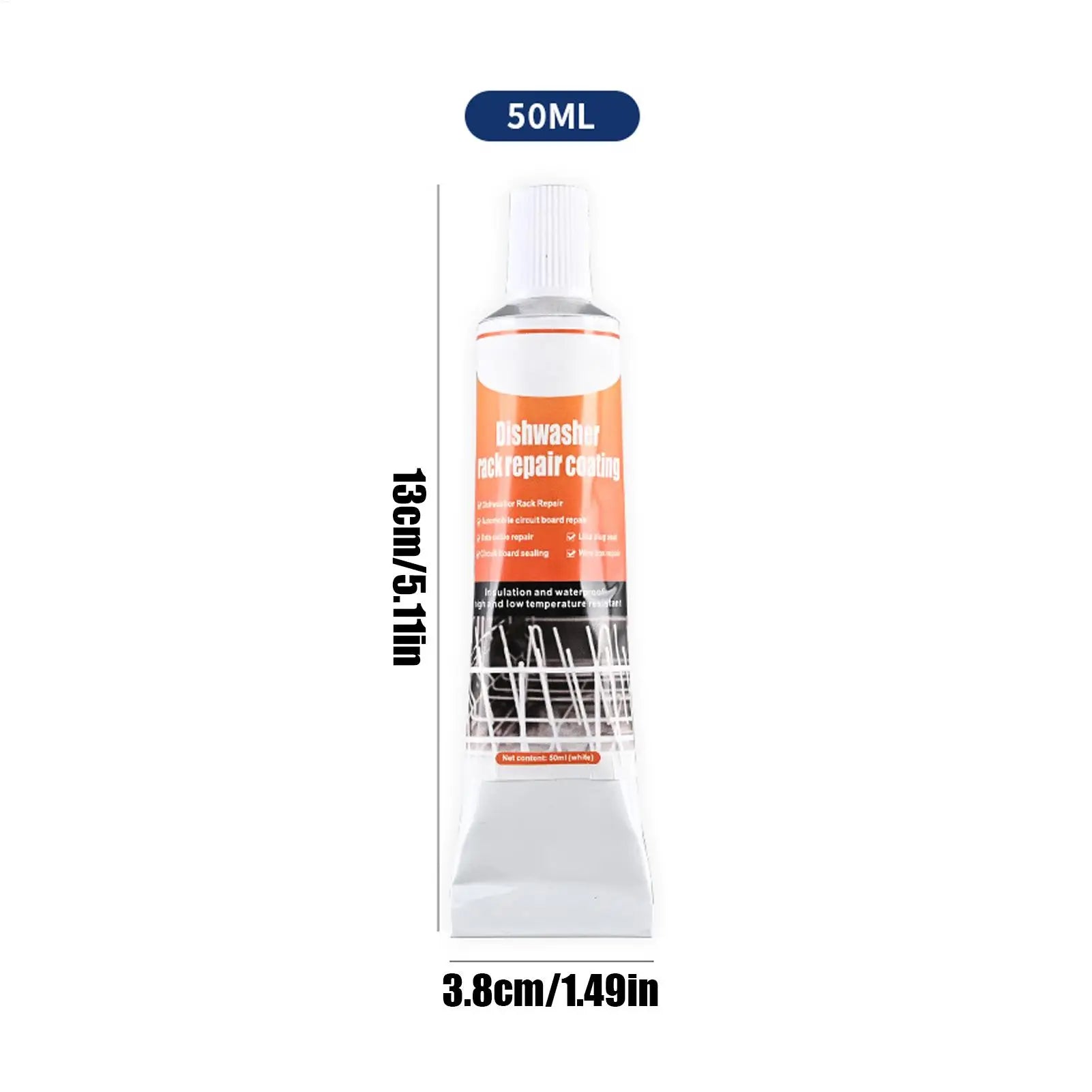 Dishwasher Basket Repair Kit 50ml Coating Long-Lasting Gel with 2 Brushes Dishwasher Rack Repair Adhesive for Kitchen Home Ovens Zpaxo
