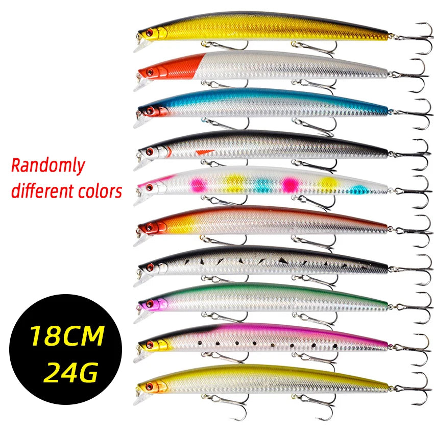18CM Minnow Fishing Lure Set – 24G Wobble Hard Bait 3/5/8PCS Minnow Fishing Lure Zpaxo FS0045 3pcs Random Colors