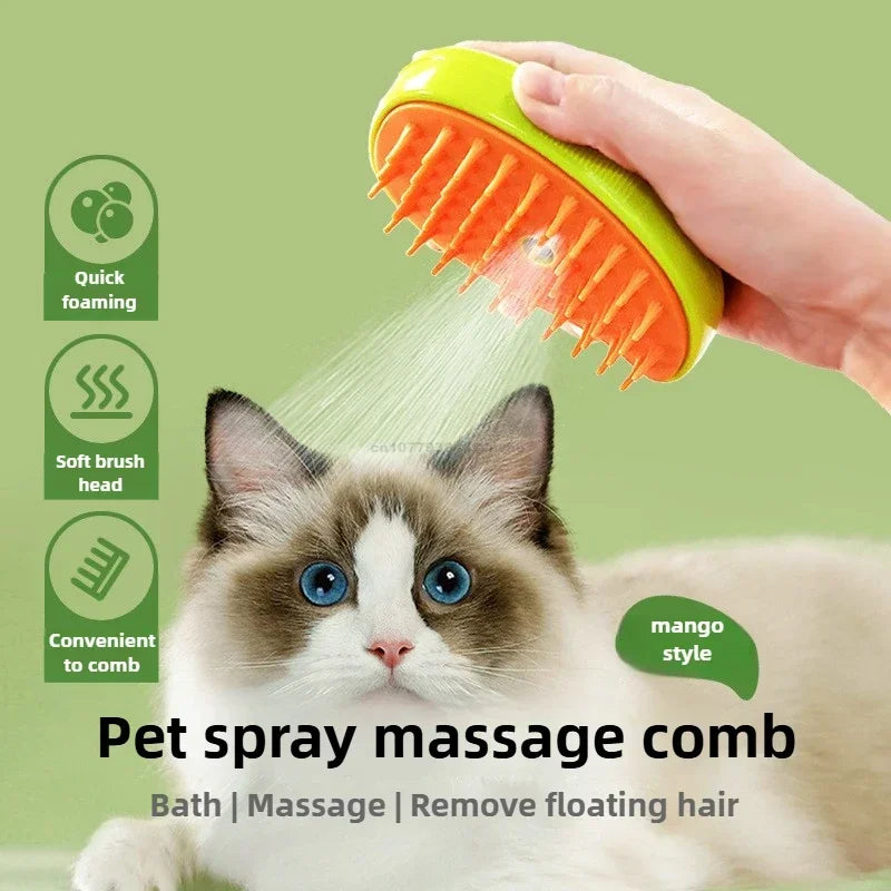 Cat Steam Brush Steamy Dog Brush 3 in 1 Electric Spray Cat Hair Brushes for Massage Pet Grooming Comb Hair Removal Combs Zpaxo