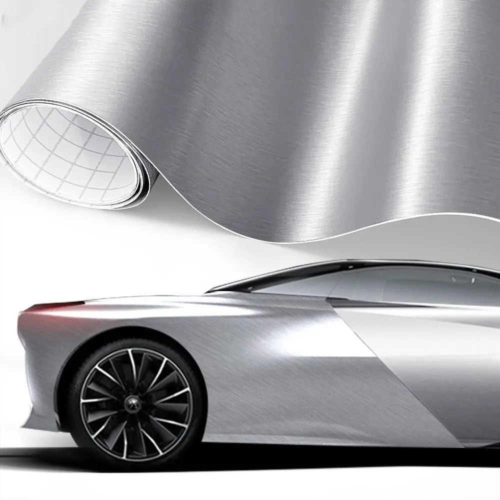 PVC Car Stickers Matt Brushed Aluminum Self Adhesive Metallic Premium