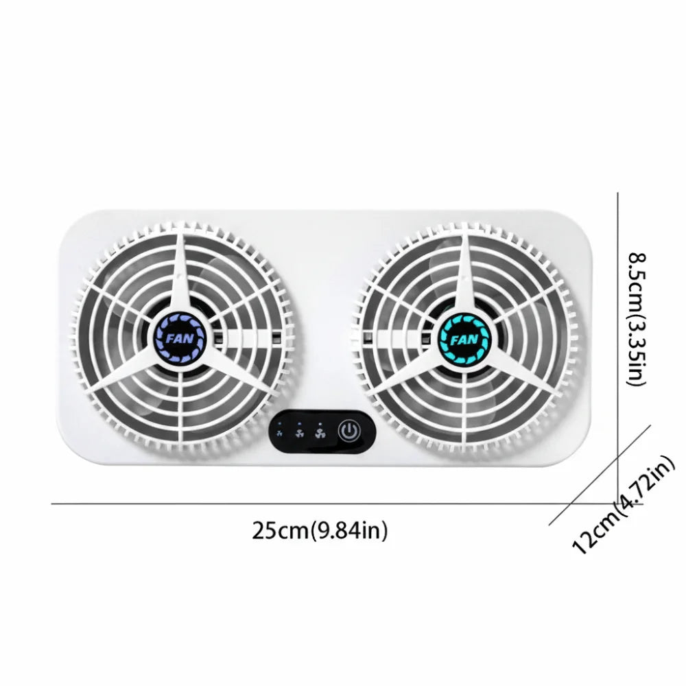 USB Powered Car Cooling Fan 5W Power Energy Saving Exhaust Front Rear Zpaxo White