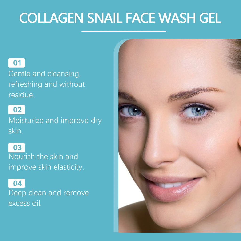 Hoygi Collagen Snail Cleansing Gel – Pore Minimizing Cleanser Facial Cleansing Gel Zpaxo
