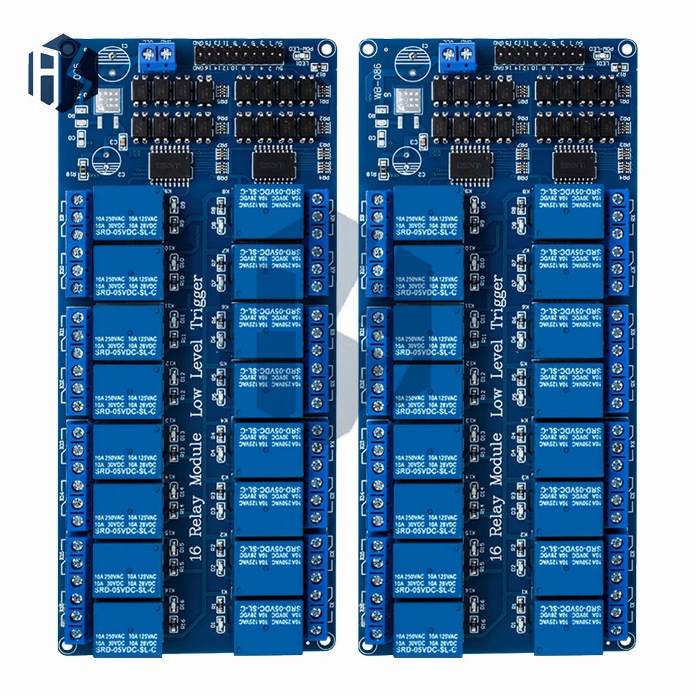 16 Channel 5V Relay Board, Optocoupler Isolated 10A 250V AC 30V DC Relay Module for Arduino Compatible Zpaxo