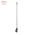 Kitchen 30cm Long Handle Cocktail Stirrers Bartender Mixing Stick Spoon Stainless Steel Barman Kit Accessories Whisky Shaker Bar Zpaxo Black 1pc