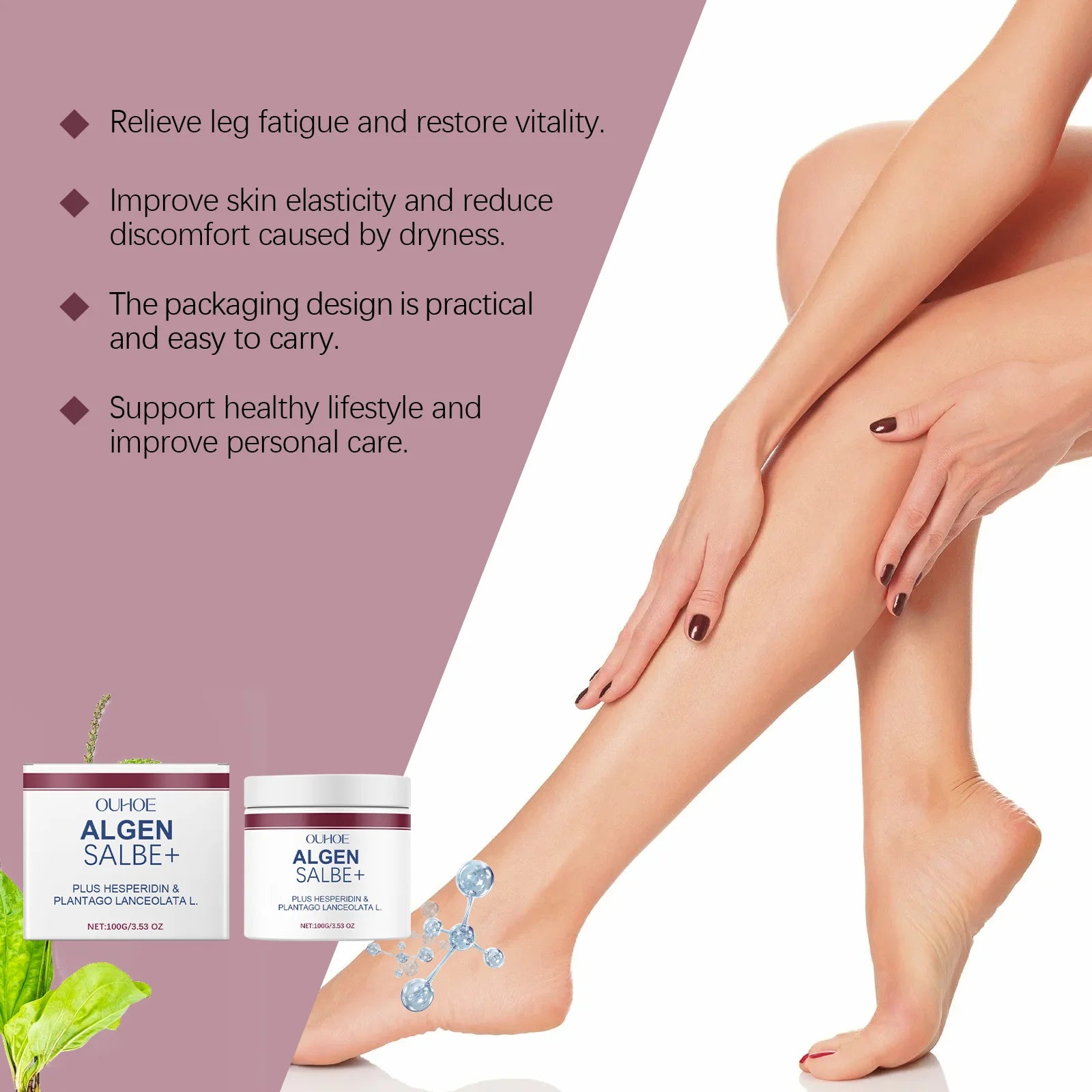 OUHOE Algen Salbe Varicose Vein Relief Cream Improve Venous Tension Accelerate Blood Circulation Deeply Moisturize The Skin Zpaxo