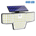 1/2 Packs 448 LED Solar Powered Security Lights Motion Sensor 3 Modes IP65 Waterproof Outdoor Wall Flood Lights for Garden Yard Zpaxo 448LED 1PCS