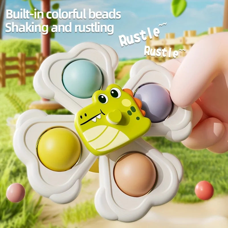 1 3 Suction Cup Spinning Toy Suitable Desktop Glass Tile Wall