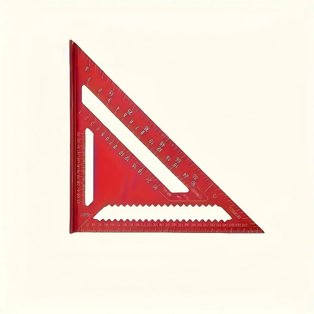 Precision Ruler 12-Inch Red Aluminum Alloy Triangle Durable Metal Zpaxo