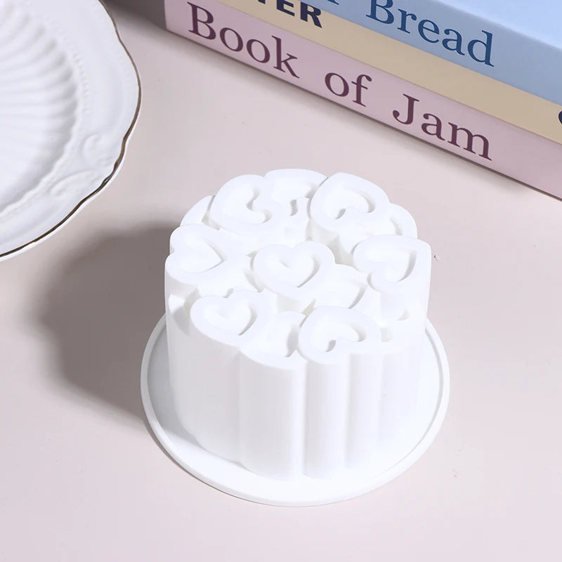 Round Rotating Heart Flower Basket Coil Texture Design French Mousse Zpaxo 3 White