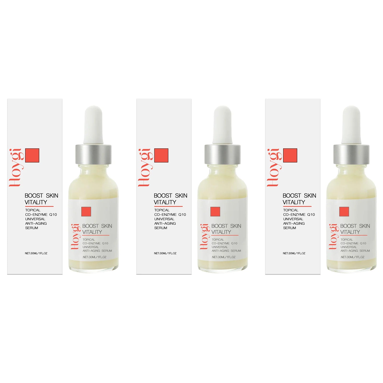 Hoygi CoQ10 Face & Neck Firming Serum | Anti-Aging Fine Lines Anti-Aging Face Serum Zpaxo 3 x 30ml Boxed
