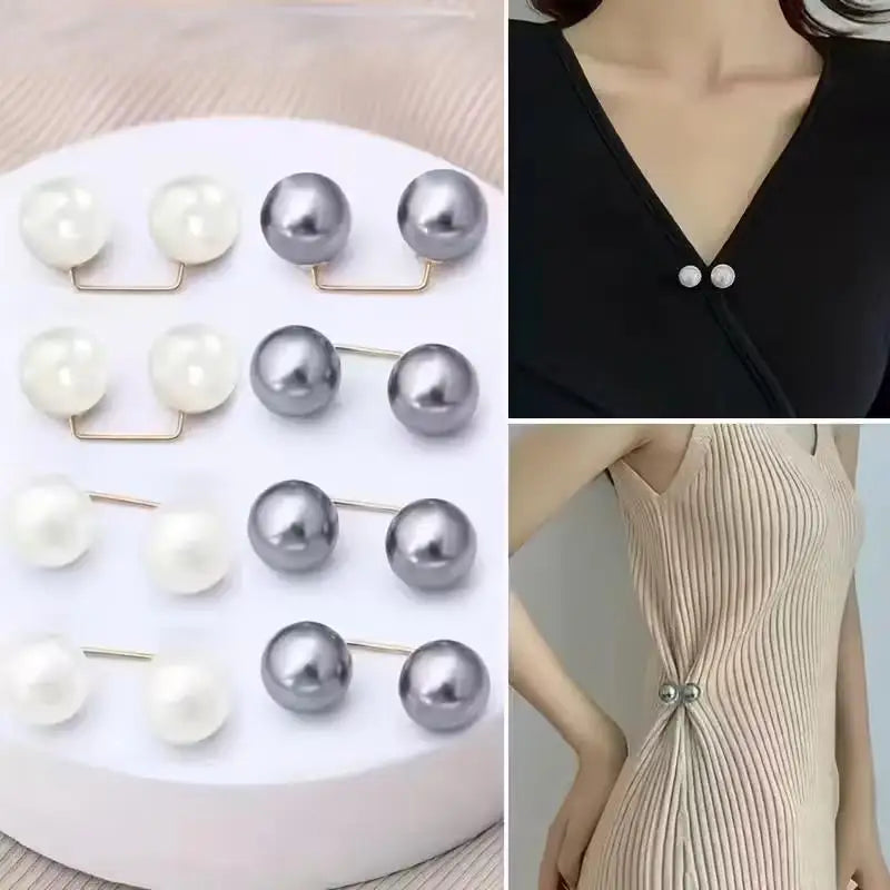 6pcs Pearl Brooch Pins – Non-Slip Safety for Dress Cinching, Collar & Scarf, 1.09 cm Fashion Button Zpaxo